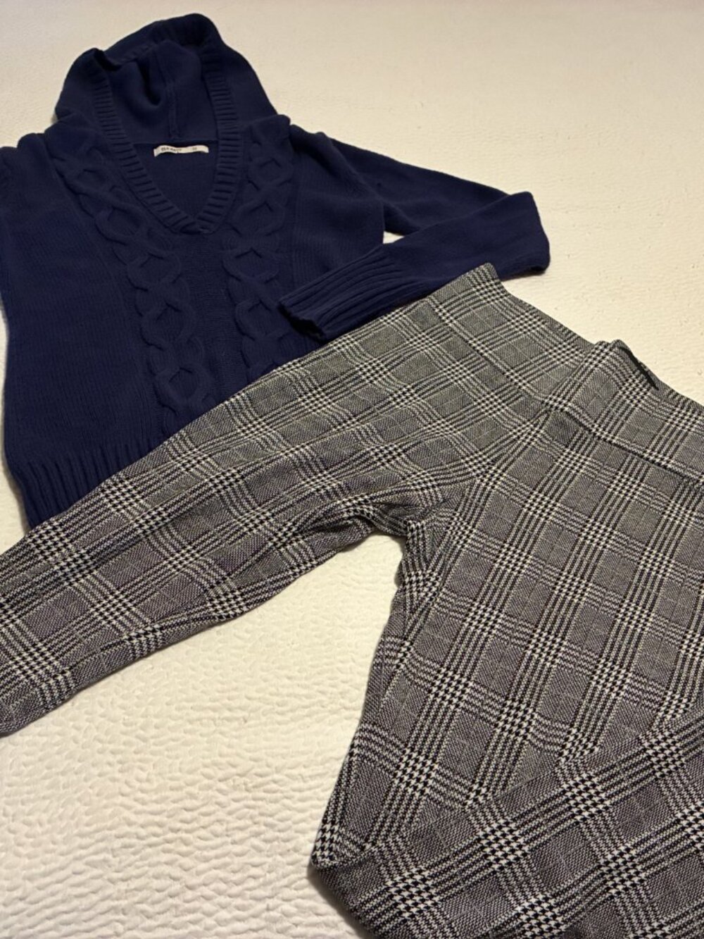 Old Navy cotton hoody and gray check leggings - size small preloved